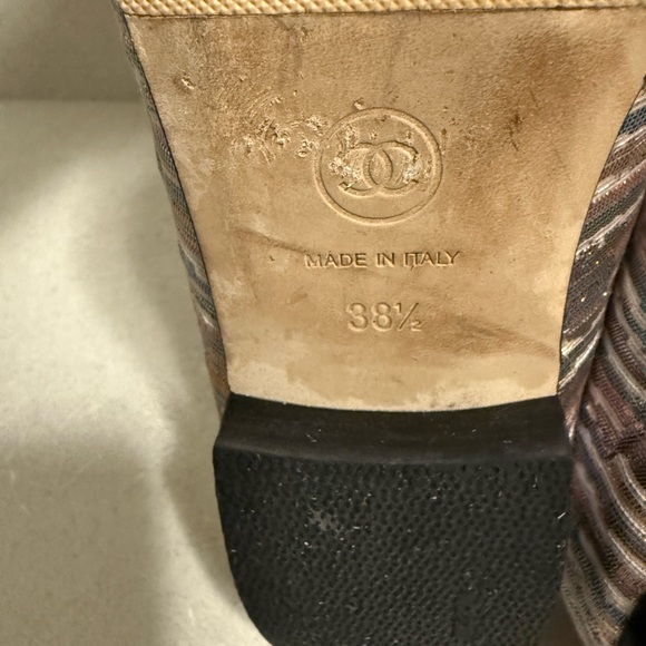 Womens Auth Chanel Multicolor Bow Tie Ballet Ballerina Flat, Size 38.5 - Picture 13 of 16